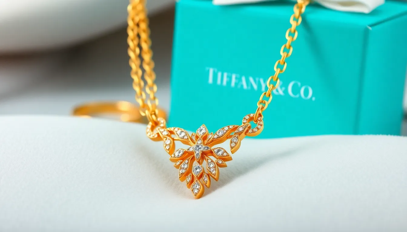tiffany necklace gold